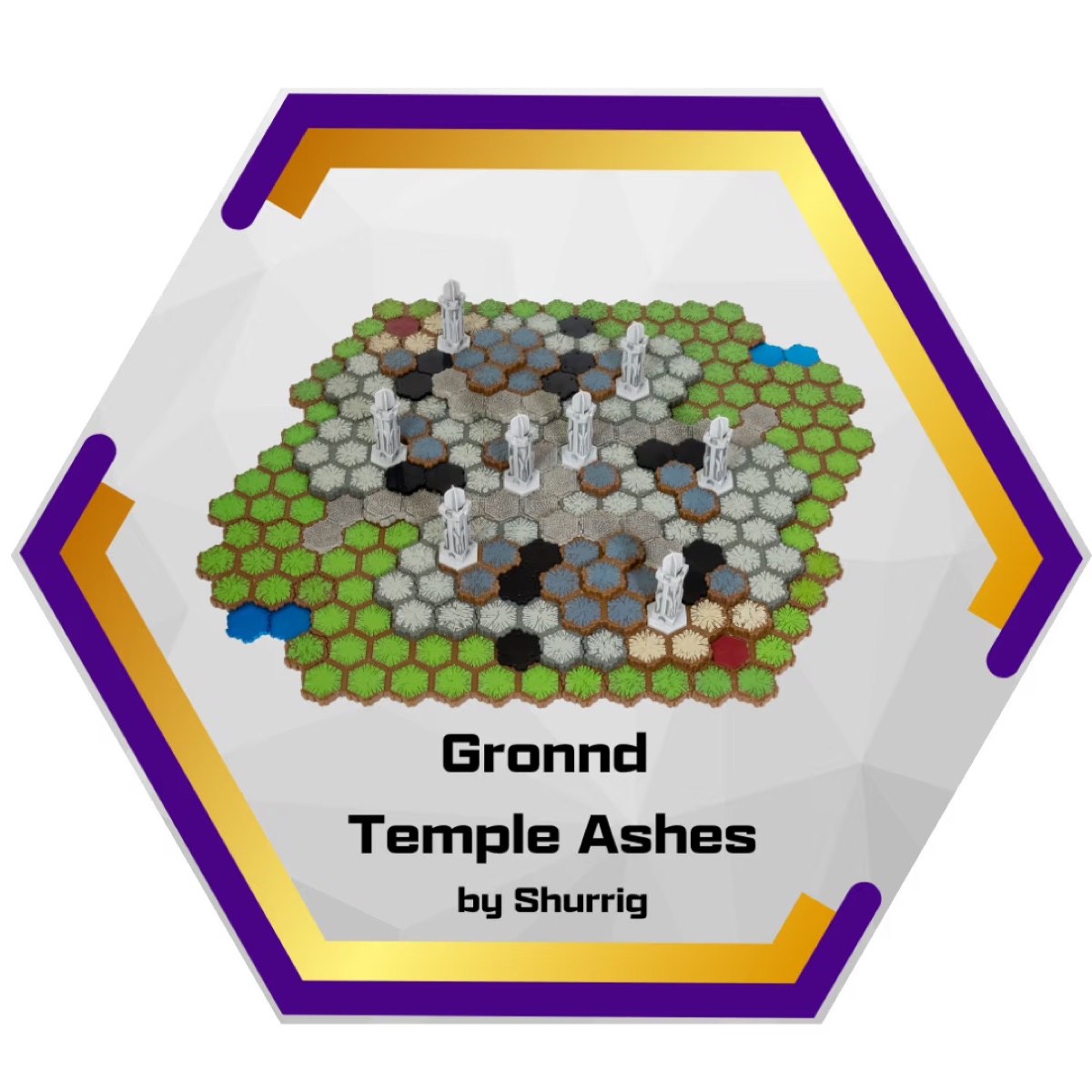 Heroscape-Turnierkarte Gronnd Temple Ashes von Shurrig